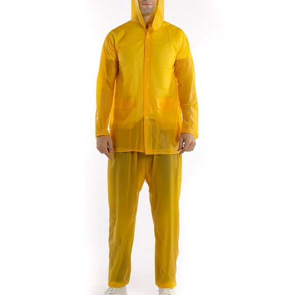 Weloille Men Women PVC Adult Transparent Raincoat Outdoor Duty Raincoat Rain Pants Suit Rainstorm Proof Split Raincoat
