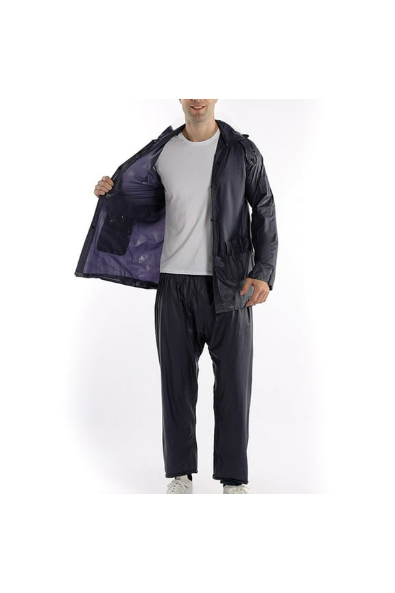 Men Women PVC Adult Transparent Raincoat Outdoor Duty Raincoat Rain Pants Suit Rainstorm Proof Split Raincoat