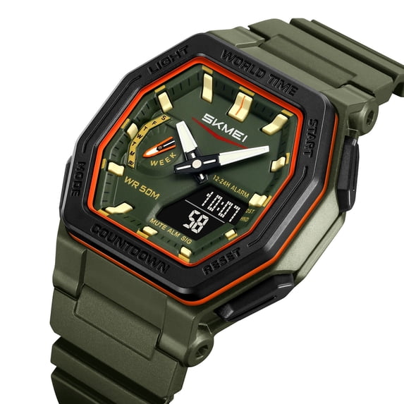 Weloille Men's Digital Watch, 1 Piece Waterproof Sports Electronic Watch, Large Display Luminous Multifunctional Wristwatch, for Daily Wear Running Hiking Outdoor Sports Business Use