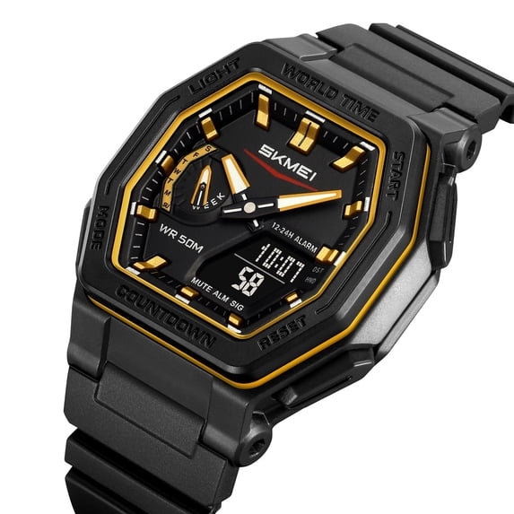 Weloille Men's Digital Watch, 1 Piece Waterproof Sports Electronic Watch, Large Display Luminous Multifunctional Wristwatch, for Daily Wear Running Hiking Outdoor Sports Business Use