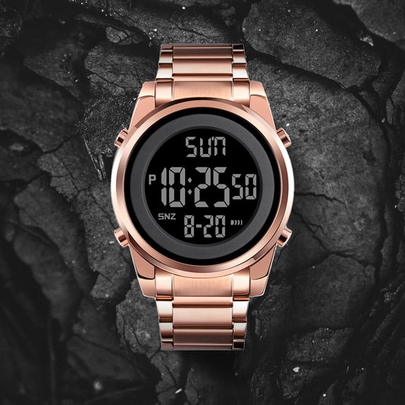 Weloille Men's Rugged Outdoor Sports Digital Watch Waterproof with Luminous Display for Hiking Camping Running Swimming Durable Design