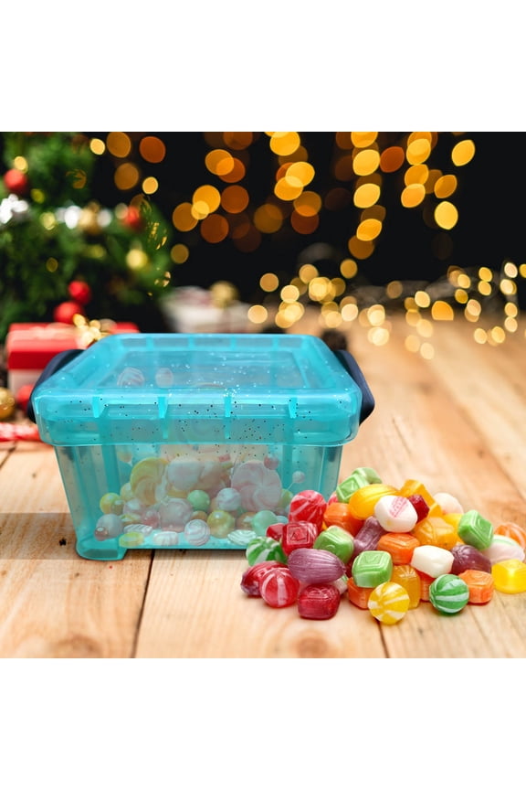 Mini Storage Box Transparent Storage Box 0.14 Liters Small Glove Box Cute Lock Jewelry Box (Candy Color)