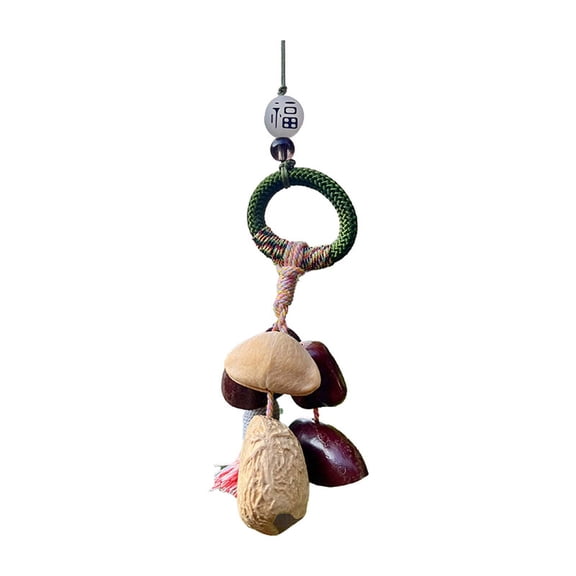 Weloille Natural Shell Bell Hanging Ornament, Crisp Sound Handmade Healing Percussion Instrument, Lightweight Decorative Pendant for Home Wall Yoga Room Meditation Space Decor