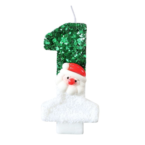 Weloille New Green White Santa Claus Candle Red Hat Snowman Christmas Digital Candle