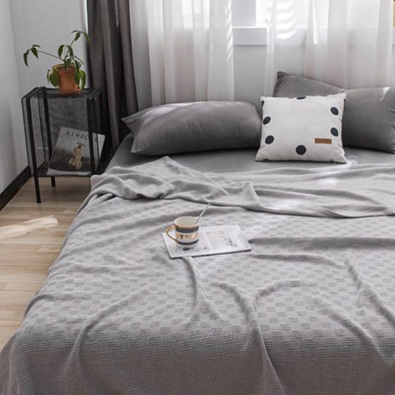 Weloille New Thick Solid Color Thread Blanket Nap Sofa Air Conditioning Blanket Foreign Trade Towel Quilt Leisure Travel Rug (78.74x59.06in)