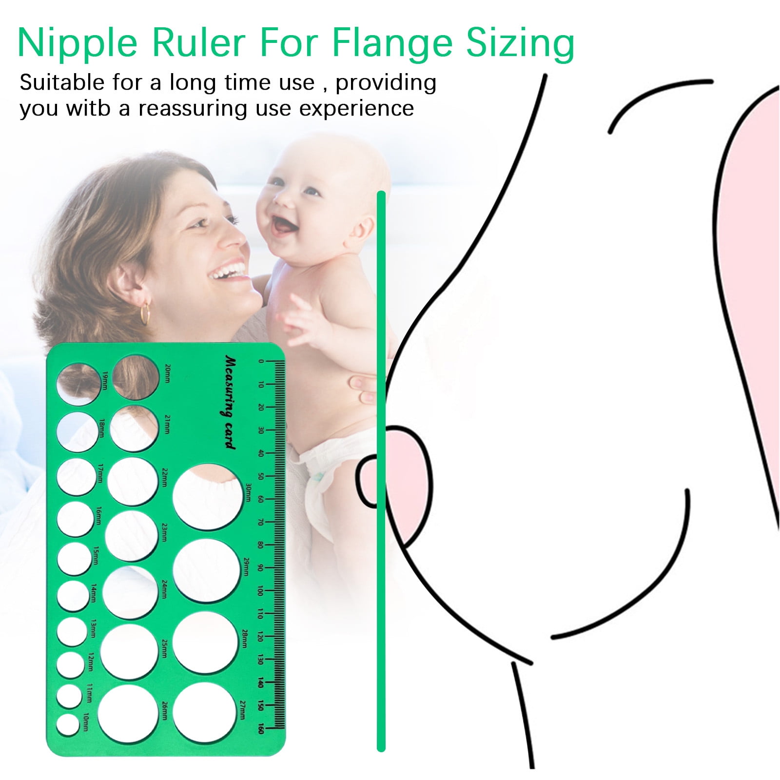 Weloille Nipple Ruler, Nipple Rulers for Flange Sizing Measurement Tool