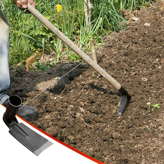 Weloille Outdoor Agricultural Garden Tool,Manganese-Steel Hardened Hoe Heavy Duty Action Hoe for Backyard Weeding,Farm Planting 15.5cm