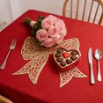 thumbnail image 1 of Weloille PVC Bow Table Placemat 1 Piece, Waterproof Heat Resistant Valentine's Day Table Mat, Non-Slip Oil Proof Decorative Table Pad for Western Food Dinner Party Table Home Decoration, 1 of 7