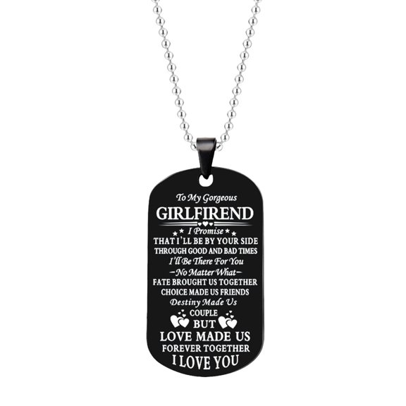 Weloille Pendant Necklace Valentine's Day Boyfriend Gifts from Girlfriend - to My Boyfriend Everything I Just Want You