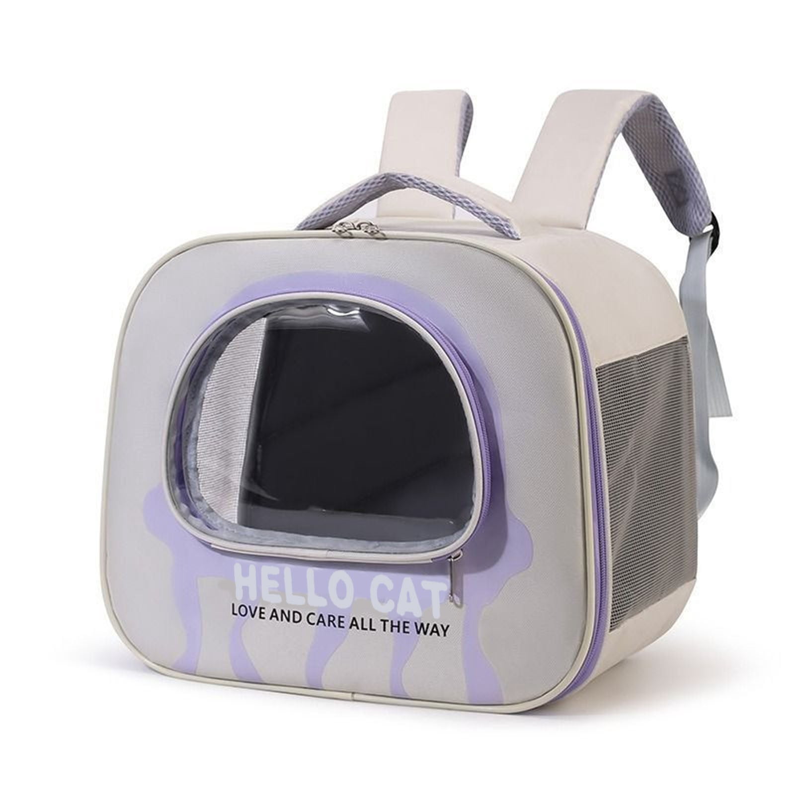 Weloille Pet Travel Carrier Backpack 1 Piece, Breathable Oxford Cloth Dog Cat Backpack, Adjustable Strap Portable Safety Pet Carrier, for Hiking Travel Camping Outdoor Use