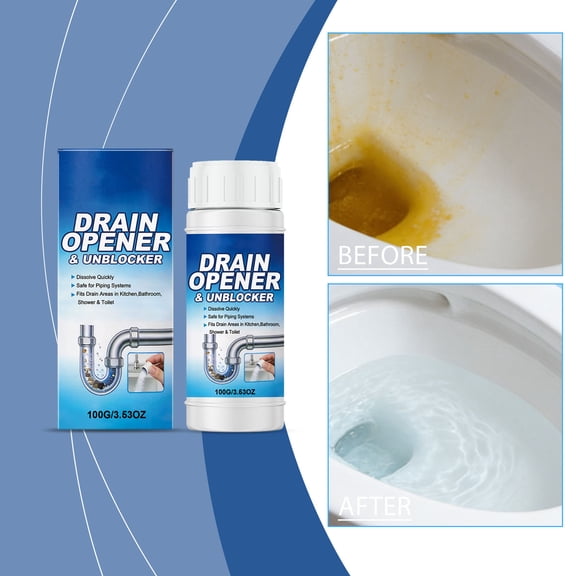Weloille Pipe DrBorder Agent, Powerful Clog Remover Deodorizer, Fast Acting Sewer Blockage Cleaner, Productive Hair Grease Dissolver for Kitchen Sink Bathroom Toilet Floor Drain Clog Removal