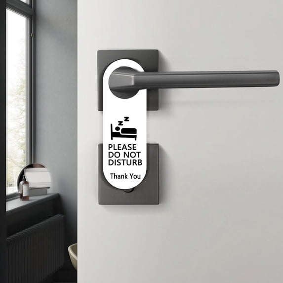 Weloille Please Do Not Disturb Door Hanger Sign Cleaning Sign Double Sided Door Knob Sign Offices Hotel Law Firm