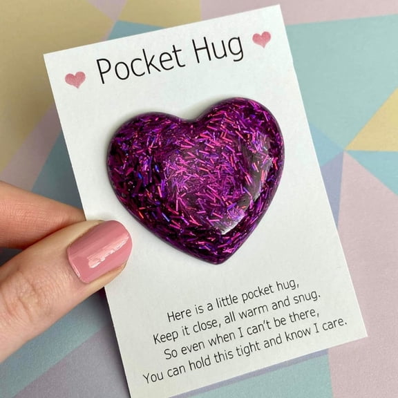 Weloille Pocket Hug Heart with Greeting Cards,Long Distance Relationship Gifts,Gifts for Boyfriend Girlfriend