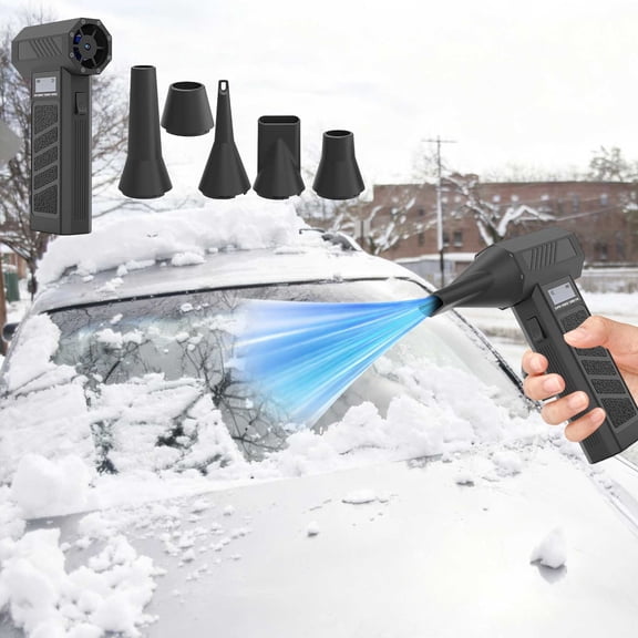 Weloille Portable Blower with 5 Nozzles, 5000mAh Battery, LED Display for Effective Dust Cleaning in Electronics, Cars, Home and Auto Care Essential