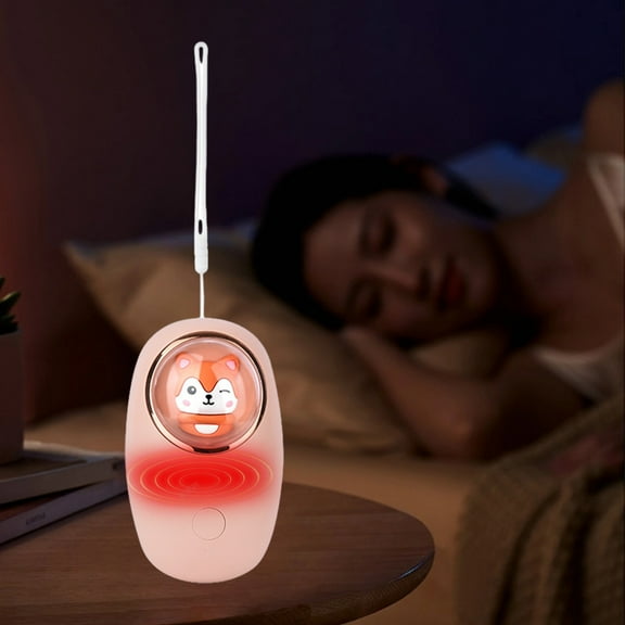 Weloille Portable Explosion-proof Hand Warmer, Cute Mini Cartoon Design, 2-Temp Settings with Night Light, ABS+Aluminum Alloy, White/Pink, 5W Fast Heating for Girls Gift