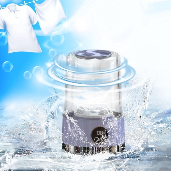 Weloille Portable Mini Washing Machine 0.49 FT, Wireless Rechargeable Laundry Washer, Automatic Small Cleaning Cup, Underwear Socks Washing Device for Travel, Home, Dormitory Personal Use