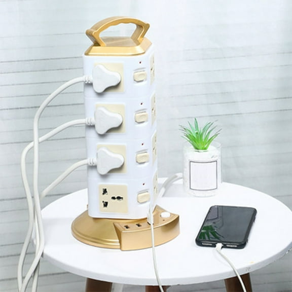 Weloille Power Strip Surge Protector-Power Strip Tower With 3 USB Ports&16 Universal Socket Plugs , 6.6 Feet Long Extension Cord-Universal Charging Station Vertical Sock
