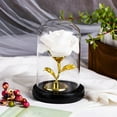 thumbnail image 1 of Weloille Preserved Enchanted Rose Silk Rose in Glass Dome with LED Lights Pine Base, Romantic Home Decor Gifts for Mom Women Valentines Day Mothers Day Wedding Anniversary Birthday, 1 of 6