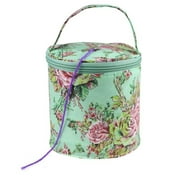 Weloille Printed DIY Knitting Crochet Yarn Storage Bag, Round Tote for Wool and Hook Tool Home Organization