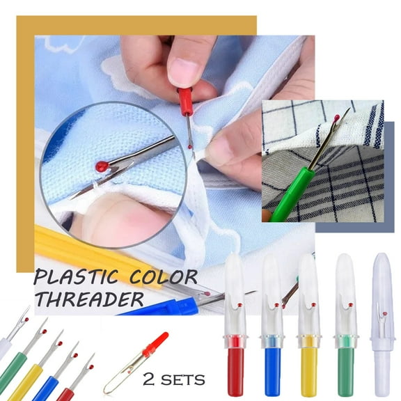 Weloille Professional Seam Ripper Thread Picker, Metal Plastic Tool with Red Tip for Sewing Crafting Essential 10PC Cross Stitch Unpicking Kit