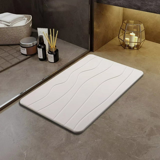 Weloille Quick Dry Bath Mat, Ultra Thin Bath Mat Non Slip Absorbent