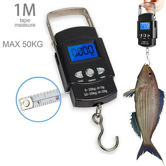 Weloille Rechargeable Lugagge Scale Portable Electronic Hook Scale Digital Hanging Bag Luggage Weight Scale Fishing Scale with Measuring Tape