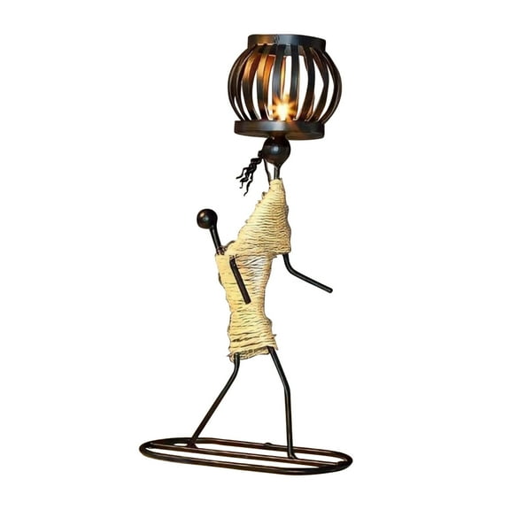 Weloille Retro Wrought Iron Candle Personalized Creative Table Decoration (without Candles)