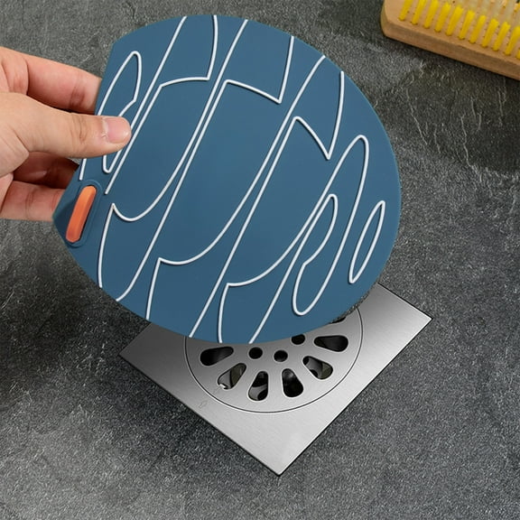 Weloille Ripple Pattern Floor Drain Deodorant Cover 1 Piece, Silicone Waterproof Insect Proof Sewer Seal, Universal Size Cover for Bathroom Kitchen Laundry Room Drain Pipe