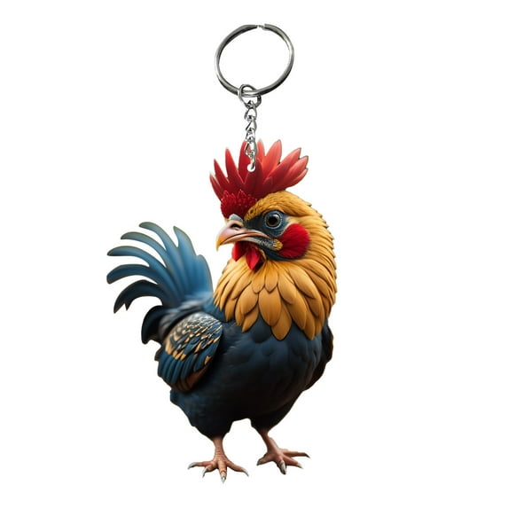 Weloille Rooster Pendant Key Backpack Handicraft Pendant Chicken Keychain