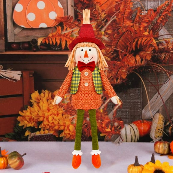 Weloille Scarecrow Sitter Halloween Decoration Country Charm Harvest Outdoor Indoor Bird Scare Sitting Scarecrow for Garden Home Yard(Boy And Girl Scarecrow)