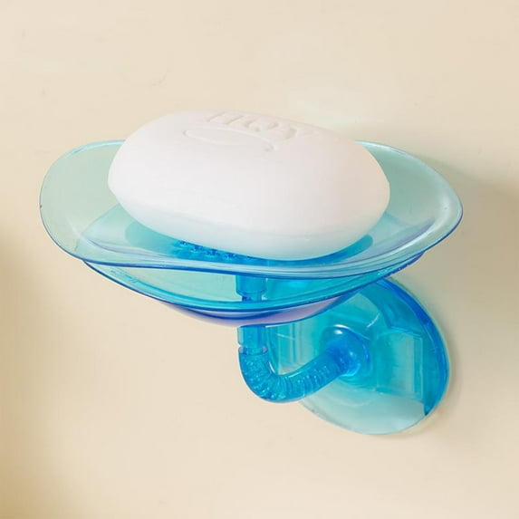 Weloille Shape Wall Mount Soap Dish with Elegant Plastic Suction Bar Soap Hanging Soap Case for Shower Wall Plastic Soap Dish