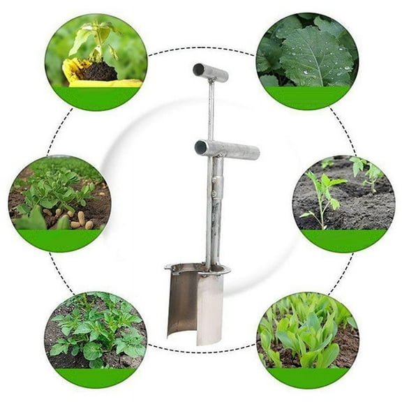 Weloille Side Opening Grainling Transplanter 1 Piece, Ergonomic Handle Garden Tool, Labor Saving Grainling Digging Tool for Garden Yard Farm Potted Flower Vegetable Transplant