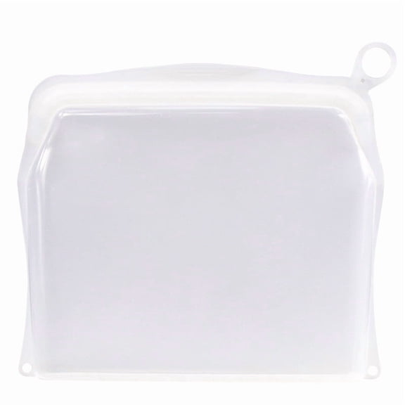 Weloille Silicone Food Storage Bag, 1 Piece 16.9 Ounce Square Reusable Silicone Freezer Bag, Leak Proof Self Sealing Food Preservation Bag, Bpa Free Storage Bag for Snack Fruit Vegetable and Food