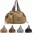 thumbnail image 1 of Weloille Simple Casual Backpack, Large Capacity Multi Pocket Travel Rucksack, Lightweight Convertible Handbag, Wear Resistant Water Repellent Bag for Hiking Commute, 1 of 5