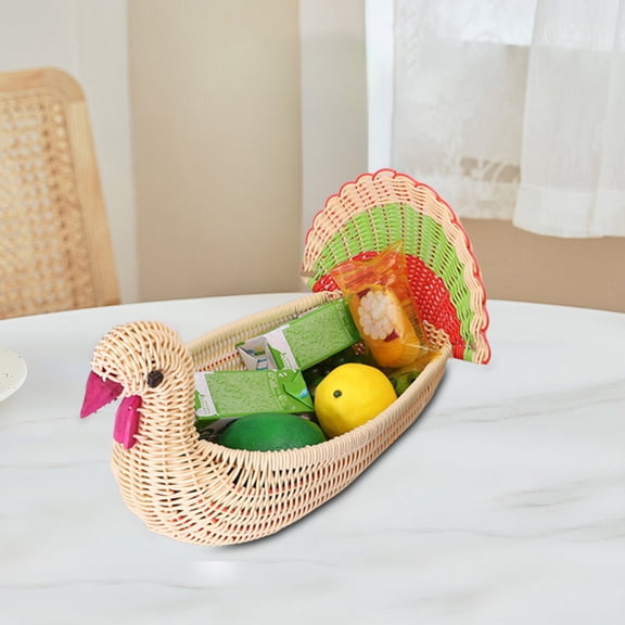 Weloille Simulation Turkey Storage Basket, Cute Animal Shaped Organizer, Decorative Storage Bin, Multi-Purpose Container for Toys Snacks Books Living Room Bedroom Entryway