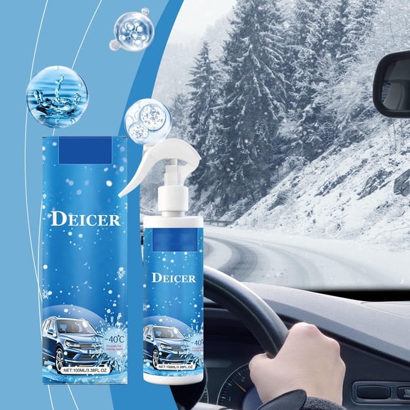 Weloille Snow Melting Deicing Spray, 8 Ounce Car Windshield Deicer, Fast Acting Ice Remover, Anti-Freezing Defrosting Agent for Rearview Mirror Window Glass Car Exterior Lock