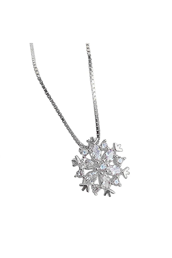Snowflake Pendant Flash Diamond 925 Necklace Clavicle Chain Luxury Temperament Students