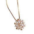 thumbnail image 1 of Weloille Snowflake Pendant Flash Diamond 925 Necklace Clavicle Chain Luxury Temperament Students, 1 of 3
