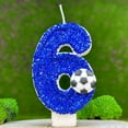 thumbnail image 1 of Weloille Soccer Birthday Candle Soccer Cake Topper Decor Nine Year Candles Blue Glitter Number 6 for Cupcake Topper Decorations Birthday Party Kids Adults, 1 of 2
