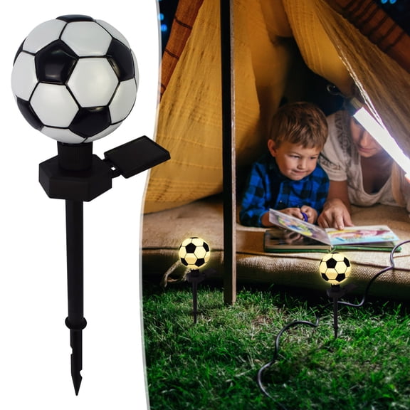 Weloille Solar Outdoor Ground Insert Light 1 Pack, Football Shape Landscape Pathway Light, Weather Resistant Auto On/Off Decorative Lighting, Suitable for Garden Yard Patio Lawn and Walkway