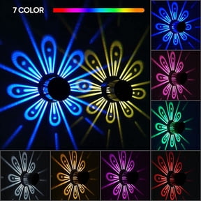 Weloille Solar Peacock Wall Light 2 Pieces, LED Shadow Projection Waterproof, Auto On Off Energy Saving, Ambient Decorative Night Light for Living Room Balcony Patio Garden Yard