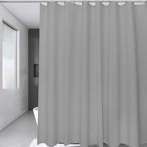 Weloille Solid - Color Waterproof Fabric Shower Curtain, Simple Modern Design with Hooks, Suitable for Tub, Toilet and Closet, Privacy - Protecting and Light - Transmitting