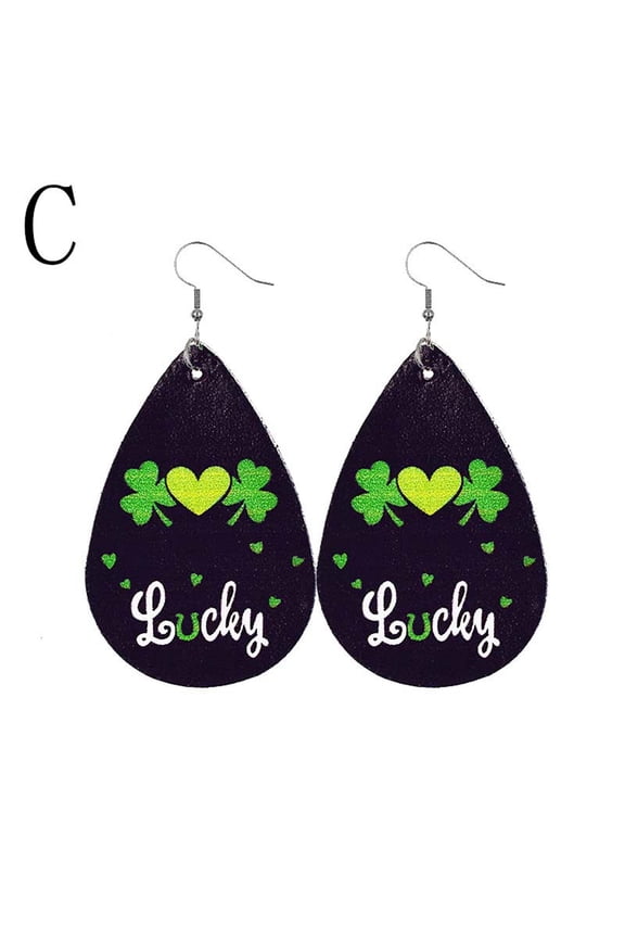 St. Patrick Earrings Irish Geometric Green Hat Earrings Women's Jewelry