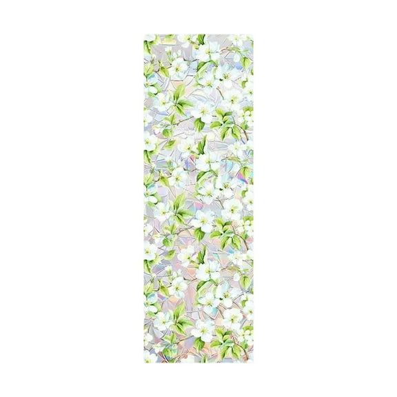 Weloille Static Cling Colorful Flower Window Film, Self-Adhesive Removable Sun Catcher Rainbow Glass Sticker, UV Blocking Translucent Decal for Home Office Mall Glass Window Decoration