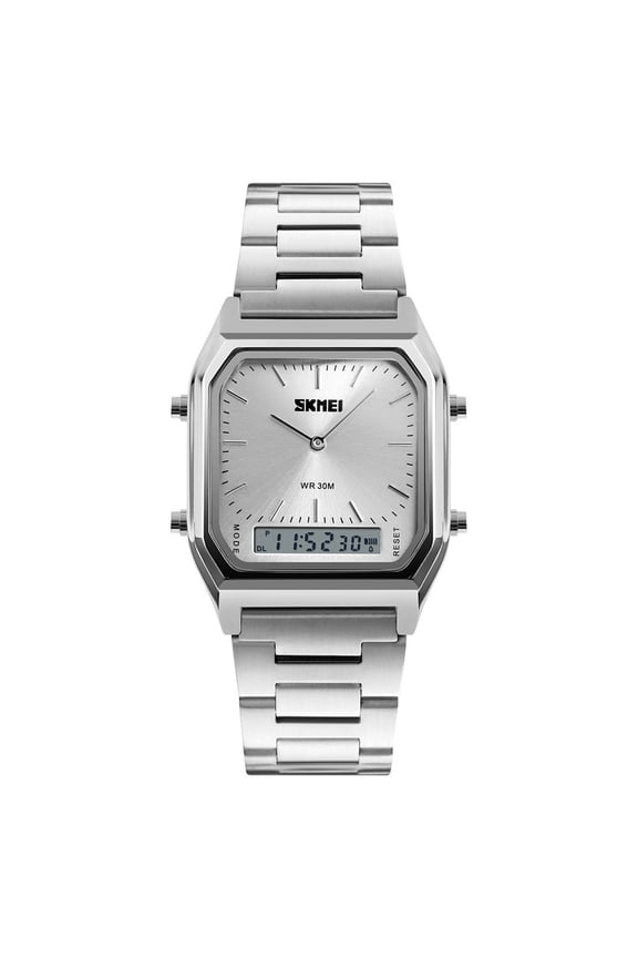 Steel Band Square Waterproof Watch, Stylish Metal Strap Scratch Resistant Wristwatch, Accurate Rust Resistant Watch for Business Daily Office