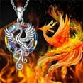 thumbnail image 1 of Weloille The Fire Inside Me Burns Brighter Than The Fire Around Me Colorful Crystal Phoenix Necklace, 1 of 6
