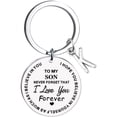 thumbnail image 1 of Weloille To My Son Message Keychain Stainless Steel Initial Last Name 26 Letter Family Inspirational Keychain Gift, 1 of 1