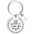 thumbnail image 1 of Weloille To My Son Message Keychain Stainless Steel Initial Last Name 26 Letter Family Inspirational Keychain Gift, 1 of 1