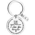 thumbnail image 1 of Weloille To My Son Message Keychain Stainless Steel Initial Last Name 26 Letter Family Inspirational Keychain Gift, 1 of 1