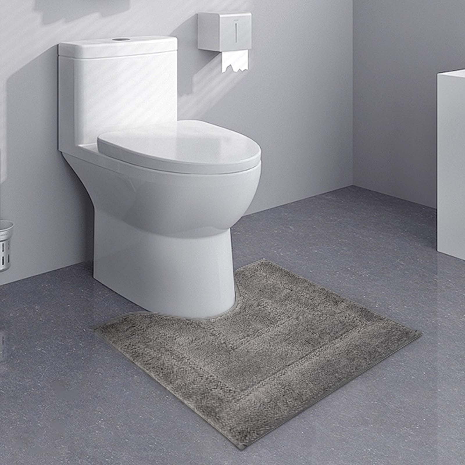 Weloille Toilet Rugs U Shaped Bathroom Rug,Machine Washable Non Slip